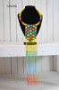 African zulu maasai necklace beaded fringe statement neck piece tribal jewelry