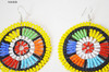 African yellow zulu maasai beaded round earrings African jewelry