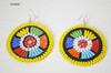 African yellow zulu maasai beaded round earrings African jewelry