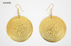 Round engraved brass earrings African inspired jewelry naheri