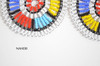 African white zulu beaded round earrings