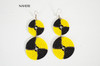 African beaded earrings yellow and black jewelry 