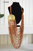 African inspired beaded loop necklace with brass disc naheri