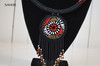 Beaded African necklace handmade pendant black naheri