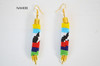 African beaded cowrie shell earrings handmade jewelry NAHERI