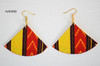 African dashiki fabric earrings fan shape jewelry naheri