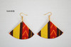African dashiki fabric earrings fan shape jewelry naheri