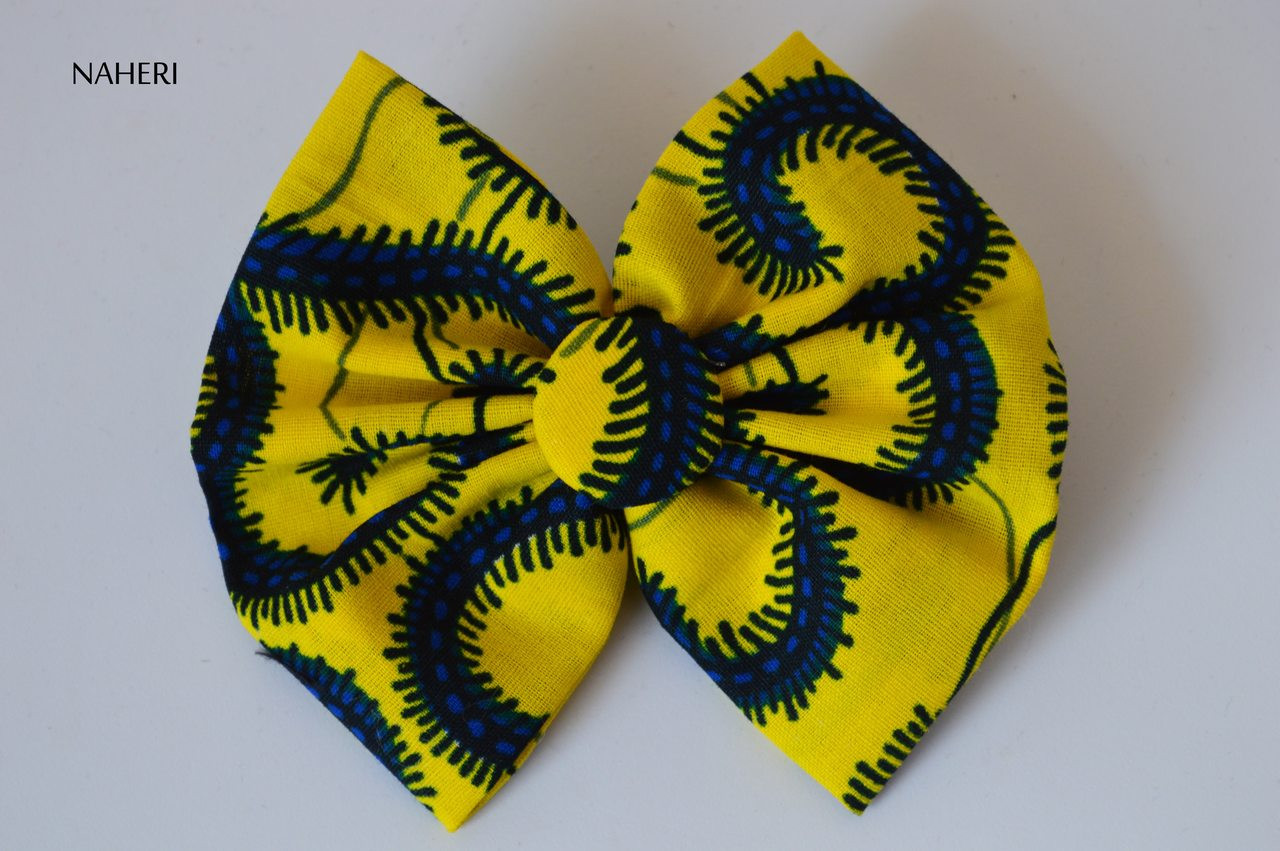 tie in African print fabric yellow | NAHERI