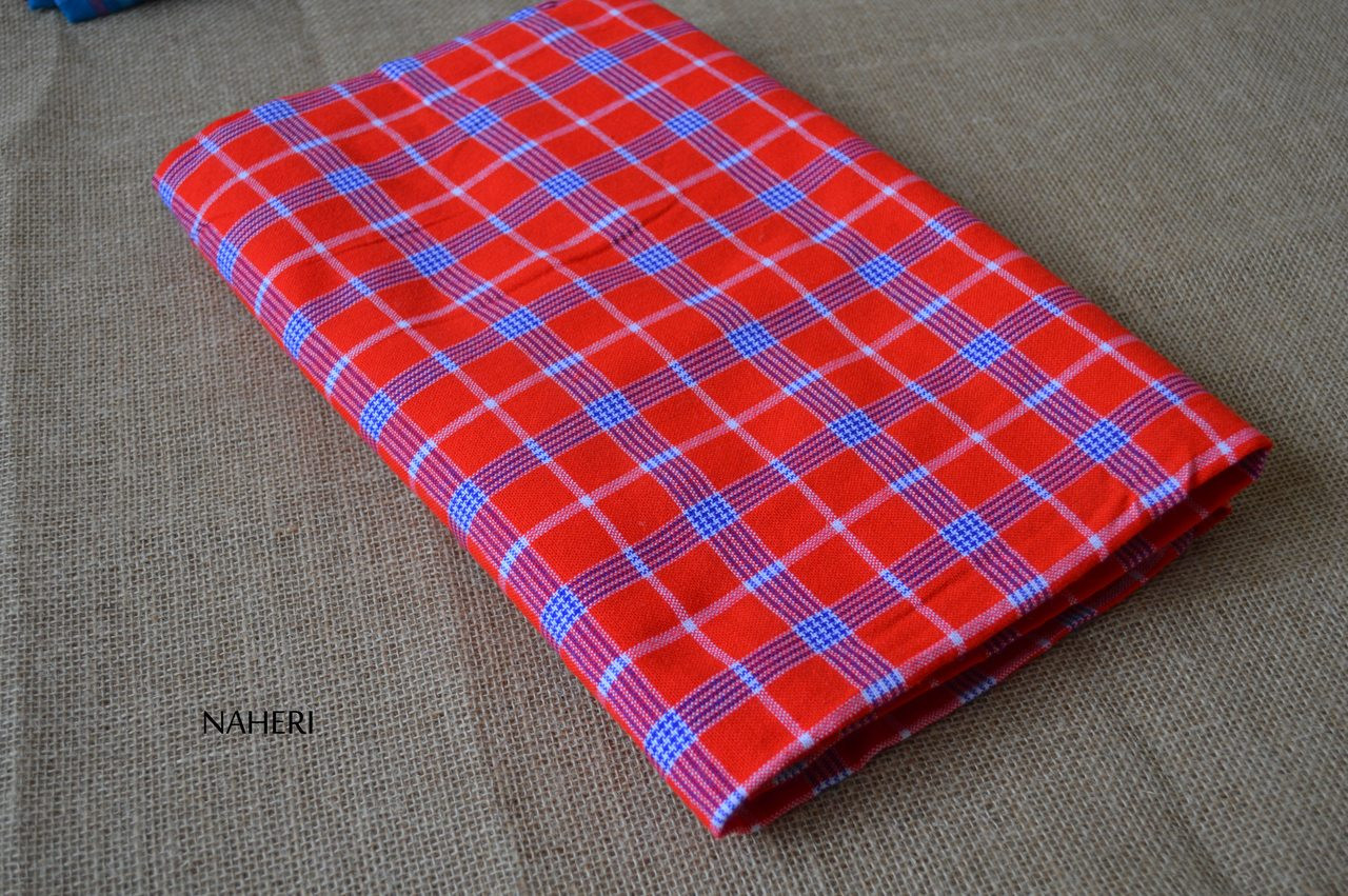 DO NOT USE - Maasai Shuka Red & Blue Large Plaid Blanket - BL111