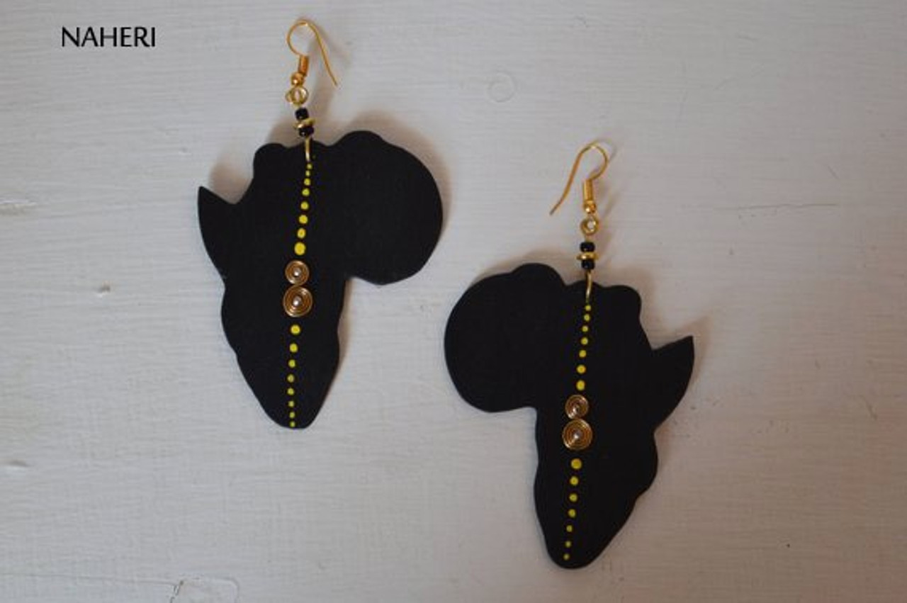 Wooden sales african earrings