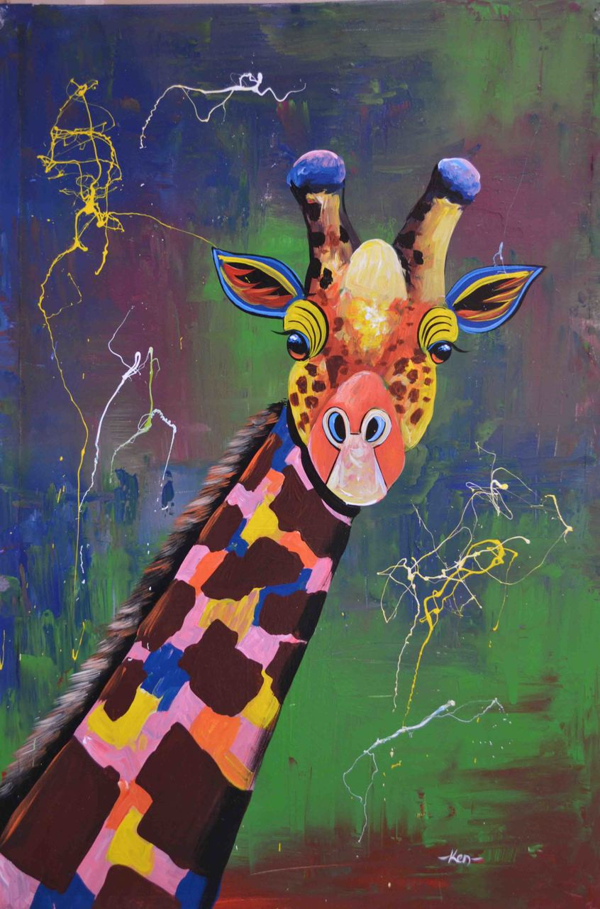 giraffe acrylic painting