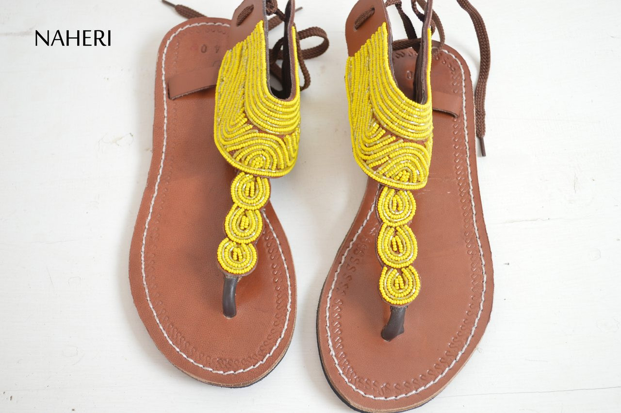 yellow summer sandals