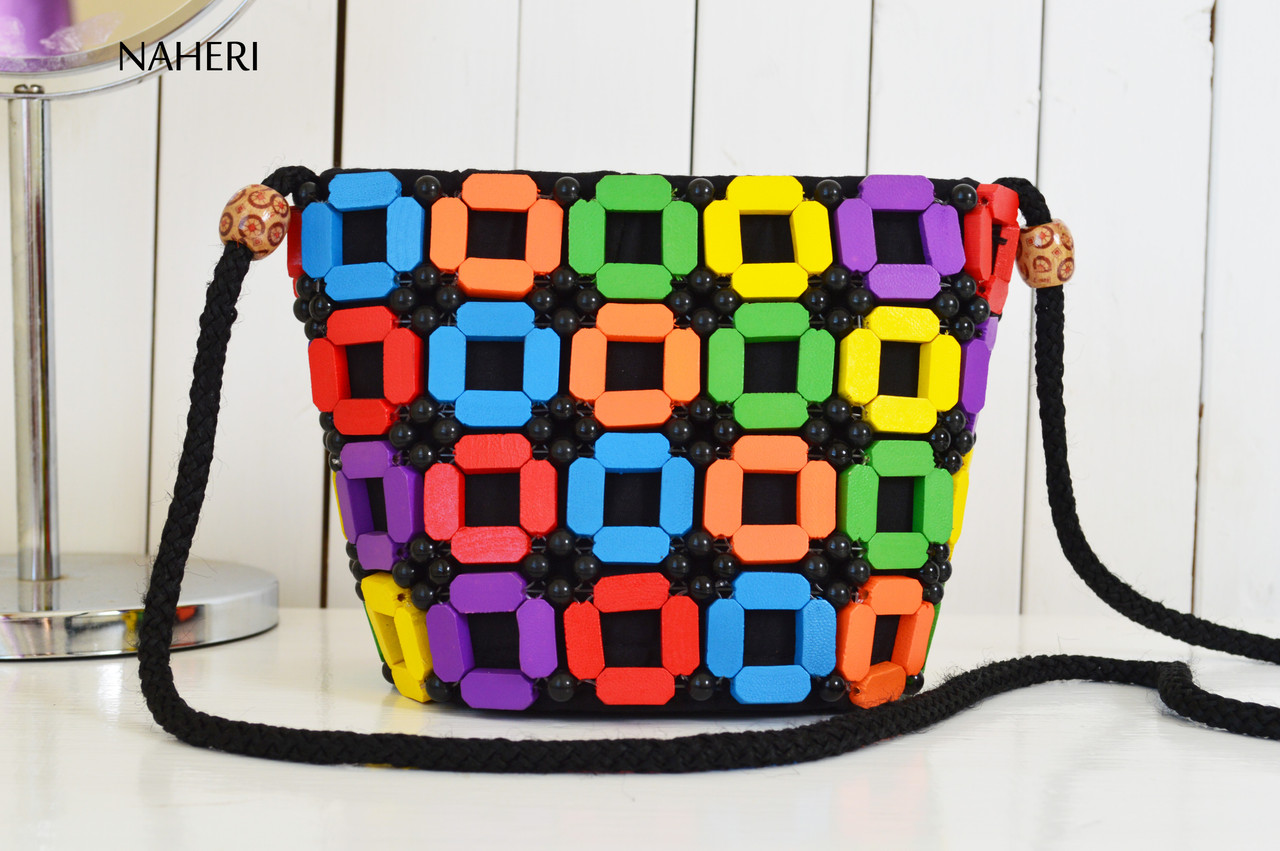 African inspired trendy beaded cross body bag