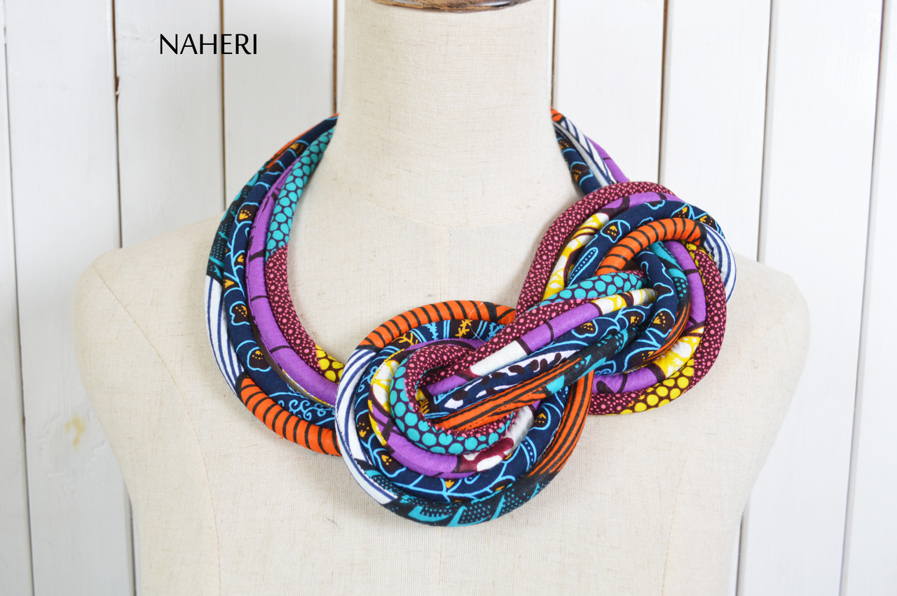 African Rope Necklace And Earrings Set BintaRealWax Egyptian Fancy Dress  Accessories With Wax Print Fabric, Side Knot Necklaces, Bracelets, And Set  SP083 From Bintarealwax, $22.63 | DHgate.Com