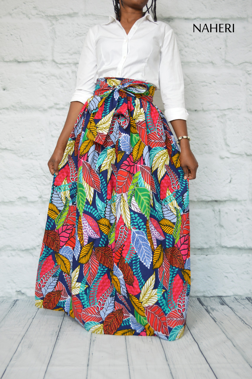 african print skirt