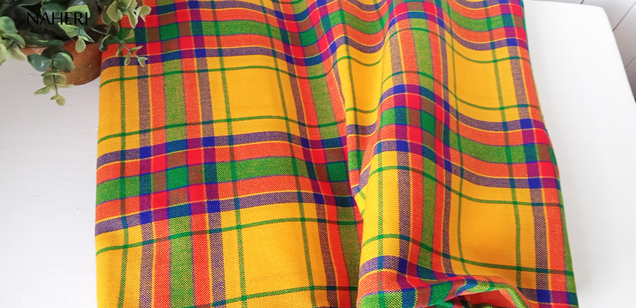 Plaid African Maasai Shuka Green and yellow