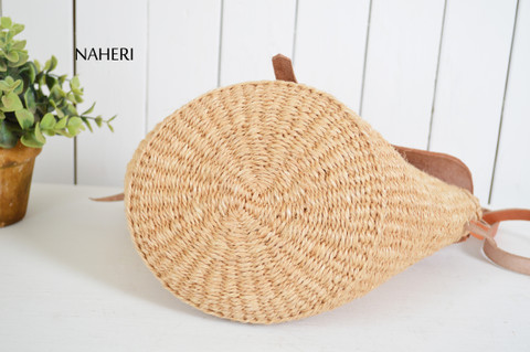 African sisal hand woven bag with flap naheri