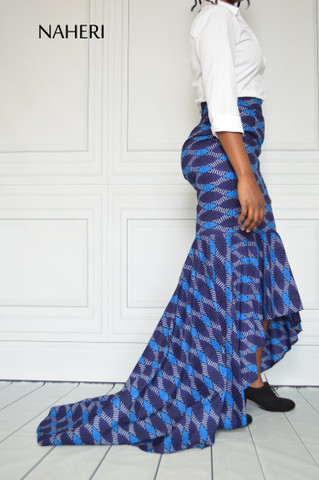 African print clothing - ARI ankara print maxi skirt naheri