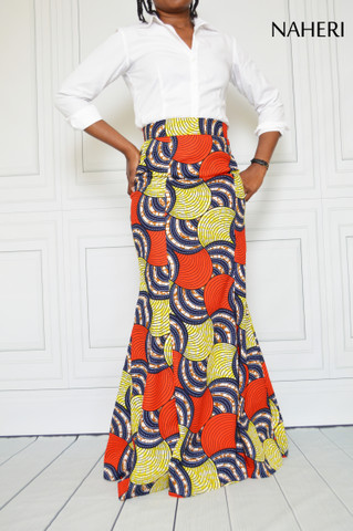 African print skirt - AVA ankara print maxi skirt naheri