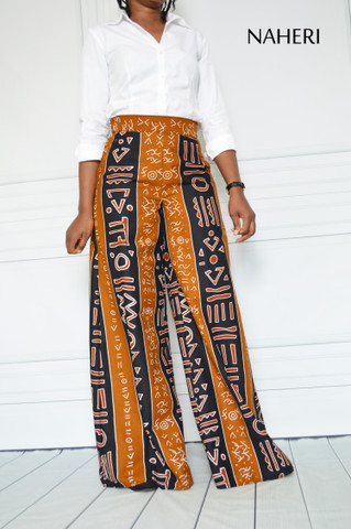 African print pants - SHAYO high waist tribal pants naheri