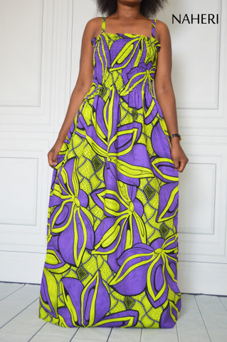 African print maxi dress - NANA floral summer dress naheri