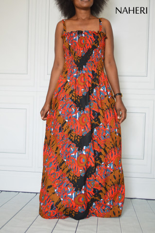 African print maxi dress - NANA tribal print summer dress naheri