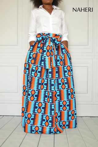 African print skirt - MIMI kente print maxi skirt naheri
