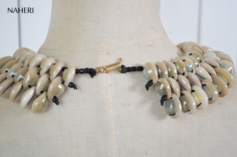 African collar necklace cowrie shell jewelry handmade tribal fashion jewelry Naheri