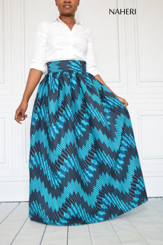 African print skirt - MIMI tribal print maxi skirt 100% cotton Naheri