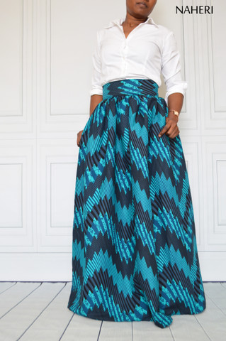 African print skirt - MIMI tribal print maxi skirt 100% cotton Naheri