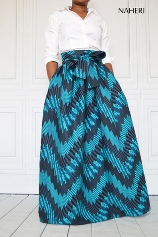 African print skirt - MIMI tribal print maxi skirt 100% cotton Naheri