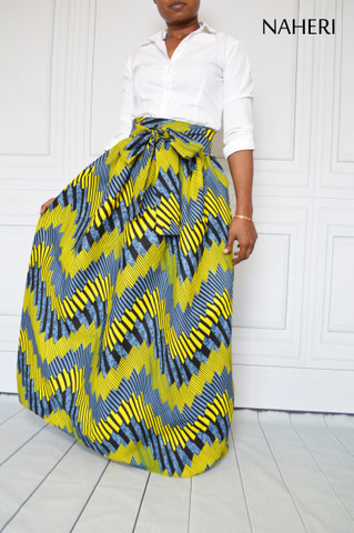 African print skirt - MIMI tribal print maxi skirt 100% cotton fabric Naheri