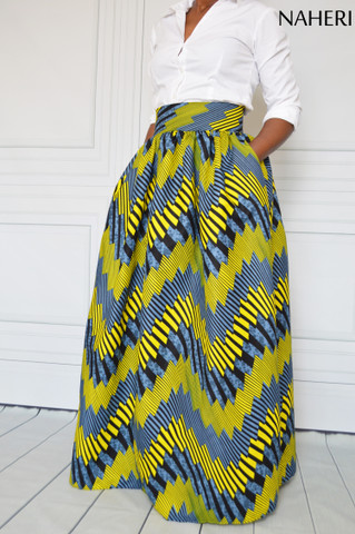 African print skirt - MIMI tribal print maxi skirt 100% cotton fabric Naheri