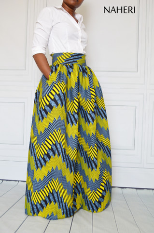 African print skirt - MIMI tribal print maxi skirt 100% cotton fabric Naheri