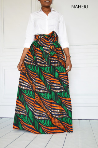 African print skirt - MIMI print maxi skirt 100% cotton fabric Naheri