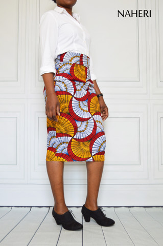 African pencil skirt - NINA multicolor skirt Naheri