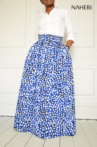 African print skirt - MIMI print maxi skirt authentic cotton fabric Naheri