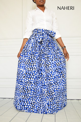 African print skirt - MIMI print maxi skirt authentic cotton fabric Naheri