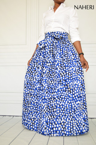 African print skirt - MIMI print maxi skirt authentic cotton fabric Naheri