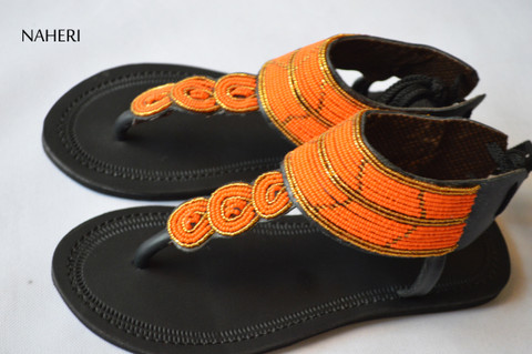 African maasai beaded sandals handmade - FANA by Naheri