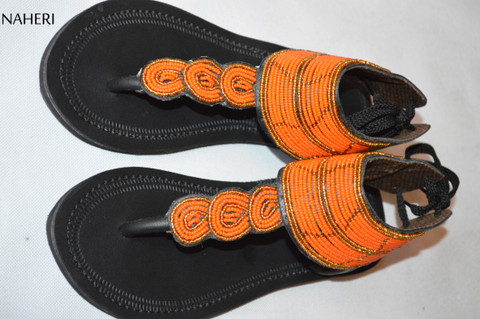 African maasai beaded sandals handmade - FANA by Naheri