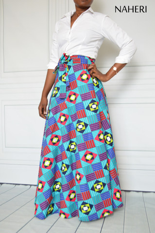 African print skirt - SAWIA maxi wrap skirt tribal Naheri