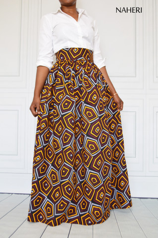 African print skirt - MIMI animal print fabric maxi skirt naheri
