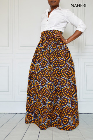 African print skirt - MIMI animal print fabric maxi skirt naheri