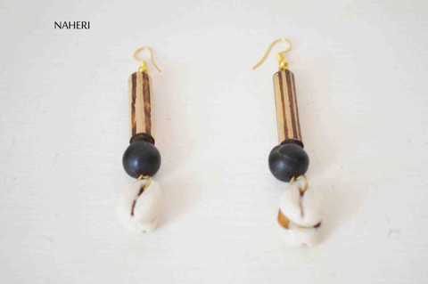 cowrie shell earrings tribal