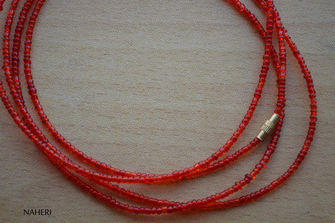 African beaded shinny red beaded waist beads