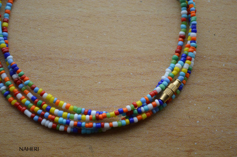 African beaded mixed color waist beads