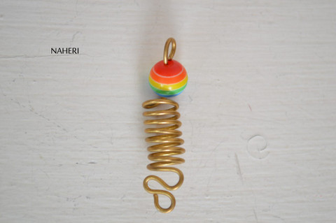 Brass wire braids and rasta coil with bead