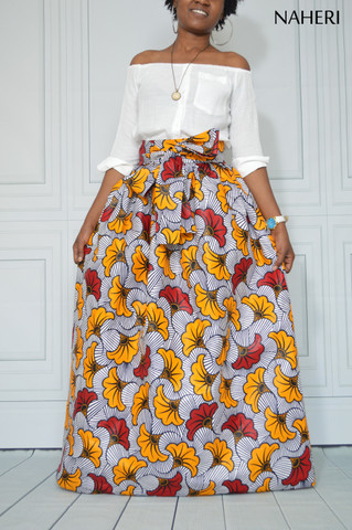 African print maxi skirt floral print ankara fashion summer skirt