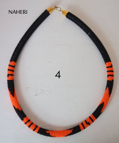 African maasai/zulu tribal beaded necklaces with black